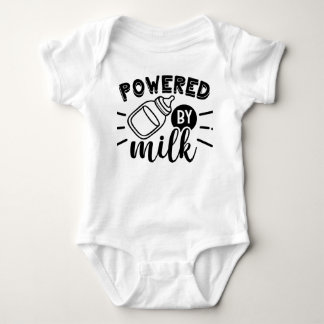 Powered by Milk Baby Bodysuit – Funny Baby Shower 