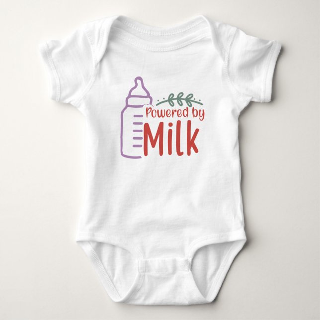 Powered by Milk – Baby Boy Bodysuit (Front)