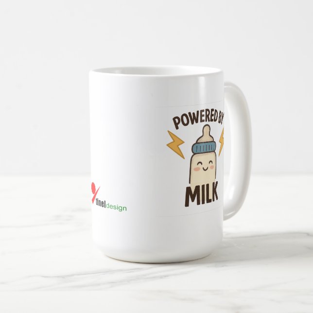 Powered by Milk Coffee Mug (Front Right)