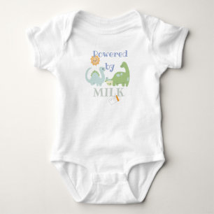 Powered by milk- dinosaur baby bodysuit