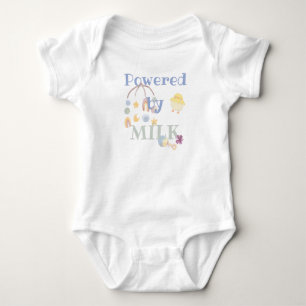 Powered by milk - mobile rattle baby bodysuit