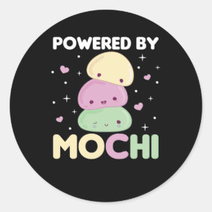 Powered By Mochi - Kawaii Mochi Ice Cream Classic Round Sticker