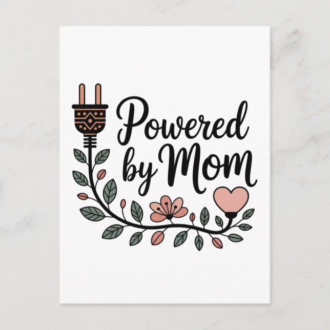 Powered By Mom Announcement Postcard (Front)