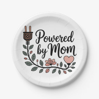 Powered By Mom Paper Plate