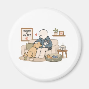 Powered By My Pet Funny Pet Lover Meme Magnet