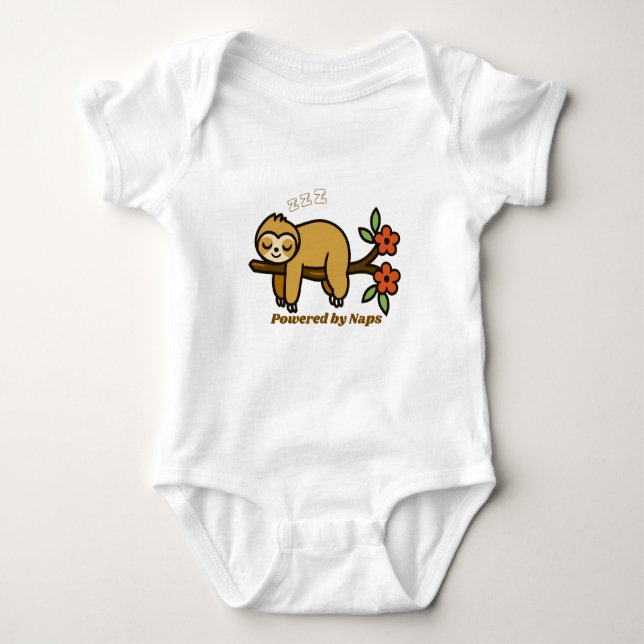 powered by naps baby bodysuit (Front)