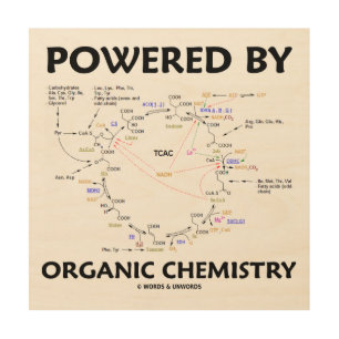 Powered By Organic Chemistry Krebs Cycle Humour Wood Wall Art