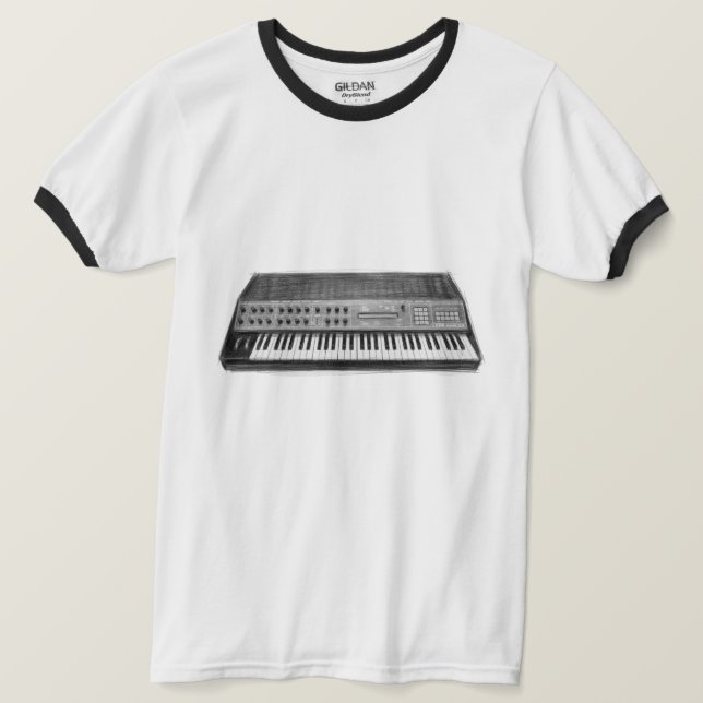 Powered by Oscillators – Vintage Wavetable Synth  T-Shirt (Design Front)