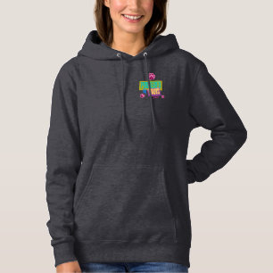"Powered by Paws" Pink Paws Design Hoodie