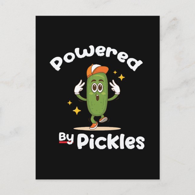 Powered By Pickles Food Pickle Funny Postcard (Front)