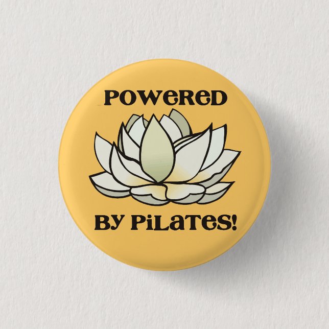 Powered By Pilates Lotus 3 Cm Round Badge (Front)