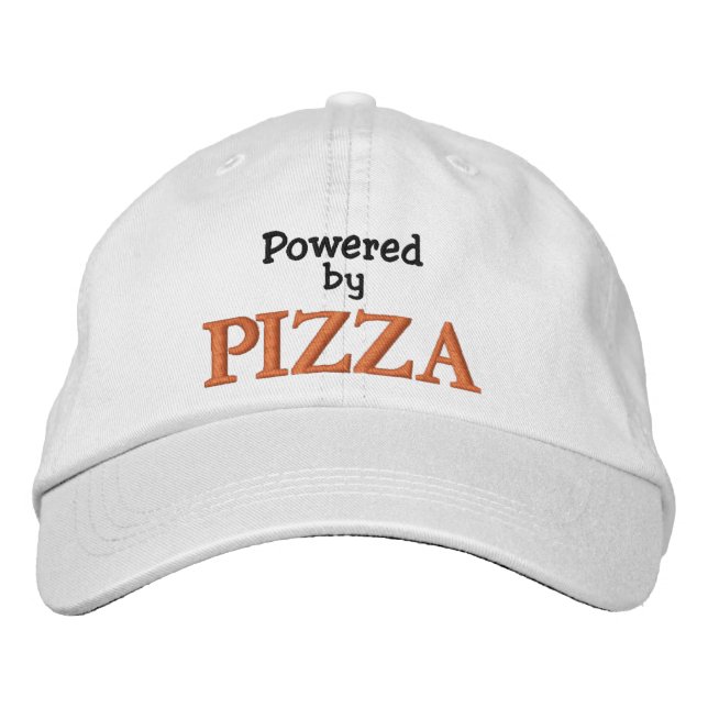 Powered by Pizza Embroidered Hat (Front)