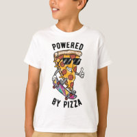 Powered By Pizza, Funny 80s Retro Style Pizza Love