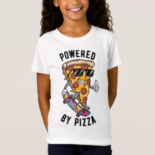 Powered By Pizza, Funny 80s Retro Style Pizza Love T-Shirt
