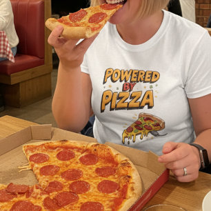 Powered by Pizza Funny Foodie Graphic Tee