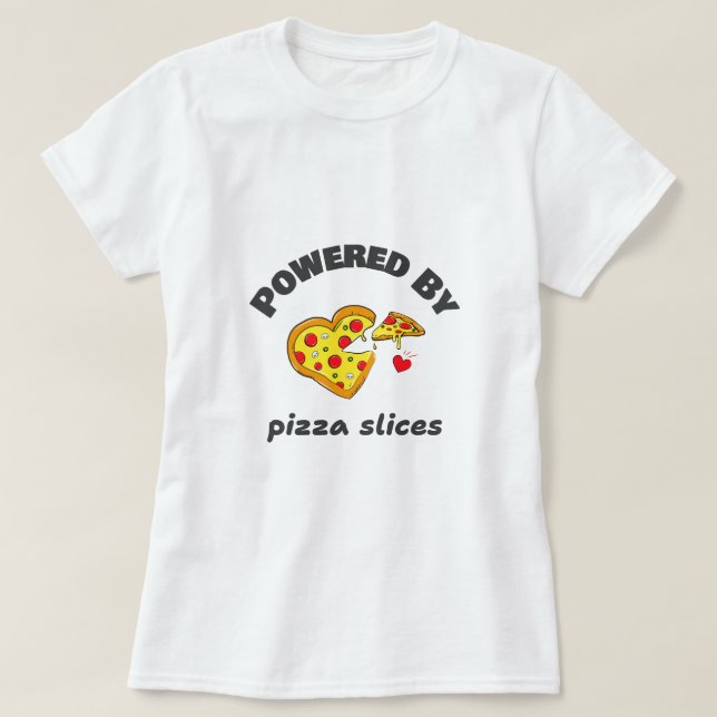 Powered By Pizza Slices-School Lunch Break T-shirt (Design Front)
