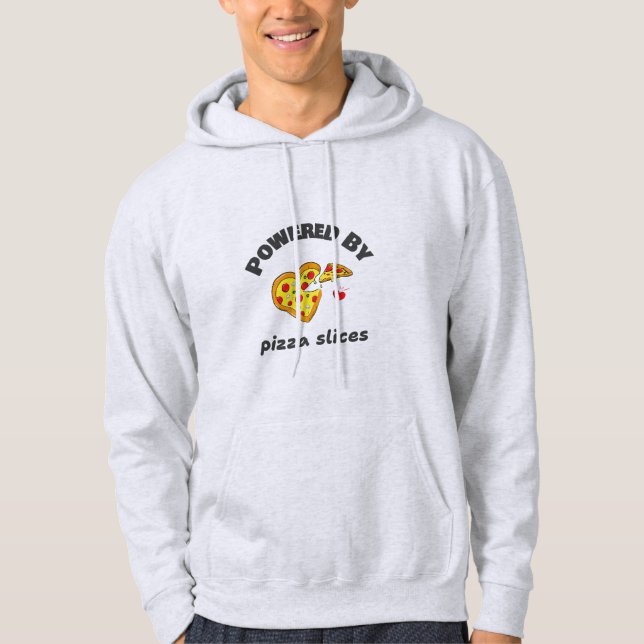 Powered By Pizza Slices-School Lunch Break T-shirt Hoodie (Front)