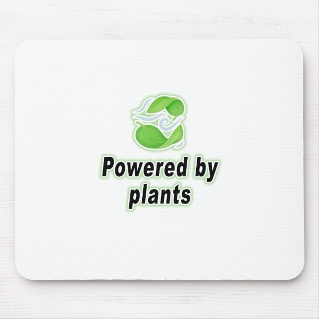 Powered By Plants For Vegan Plant Based Diet Gift Mouse Mat (Front)