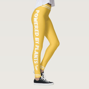 Powered by plants Vegan bright yellow minimal Leggings