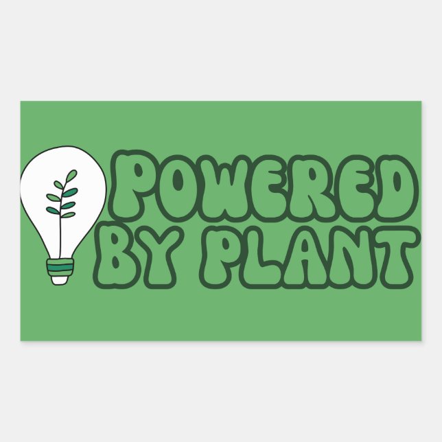Powered by Plants Vegetarian Gym Rectangular Sticker (Front)