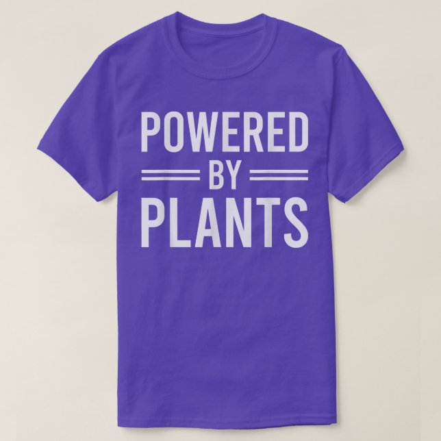 Powered By Plants Vegetarian Vegan Workout Plant P T-Shirt (Design Front)