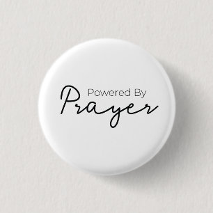 Powered By Prayer Christian 3 Cm Round Badge