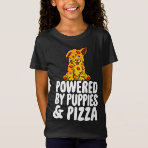 Powered By Puppies & Pizza Funny Women Dog Lovers T-Shirt