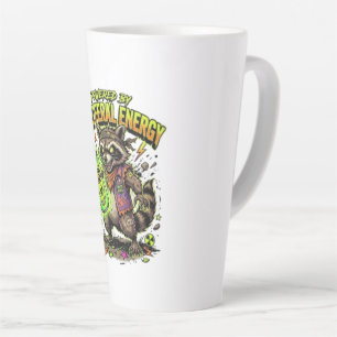 Powered By Pure Feral Energy Funny Racoon Latte Mug