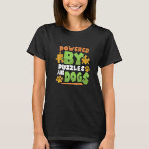 Powered By Puzzles And Dogs Puzzle Puzzler Board G T-Shirt