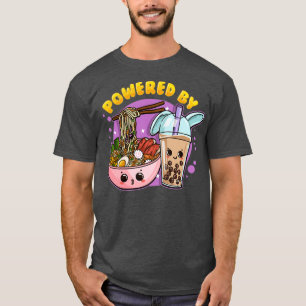 Powered by Ramen and Bubble Tea Anime T-Shirt