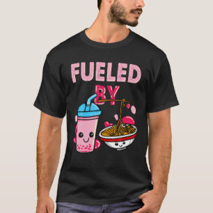 Powered By Ramen Bubble Tea Boba Japanese Noodles T-Shirt
