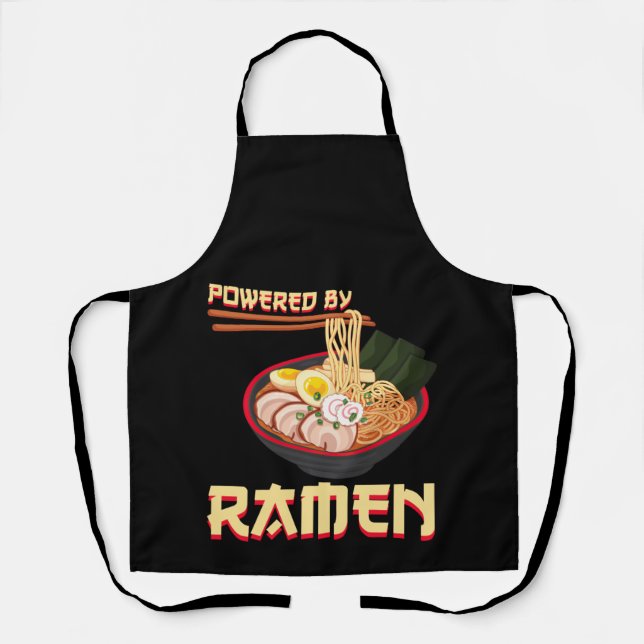 Powered By Ramen Japanese Anime Noodles Apron (Front)