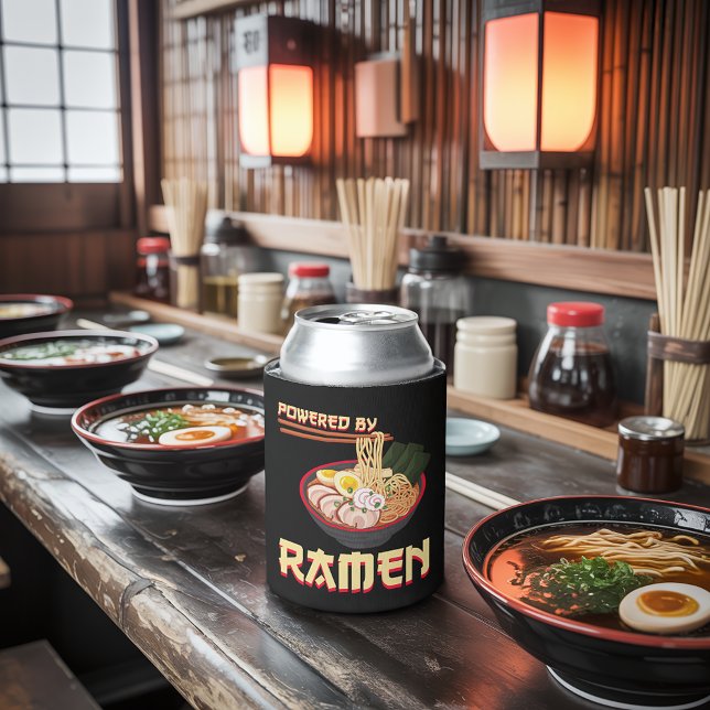 Powered By Ramen Japanese Anime Noodles Can Cooler (Creator Uploaded)
