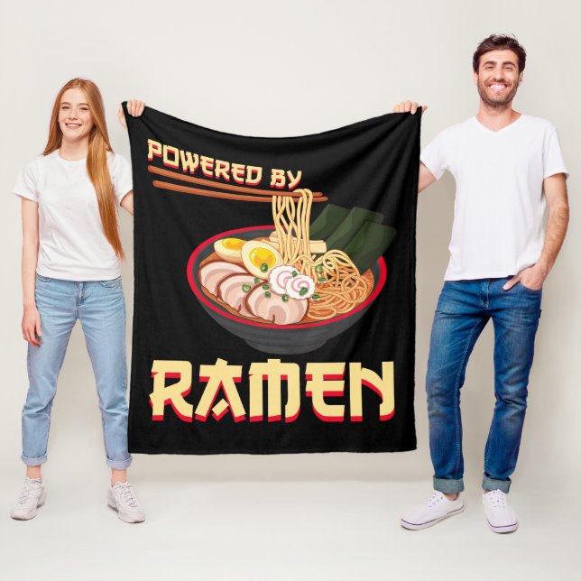 Powered By Ramen Japanese Anime Noodles Fleece Blanket (In Situ)