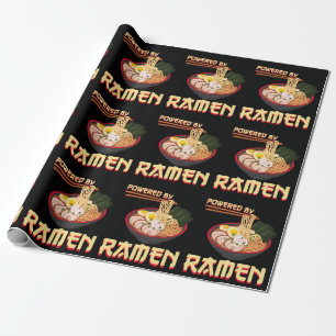 Powered By Ramen Japanese Anime Noodles Wrapping Paper