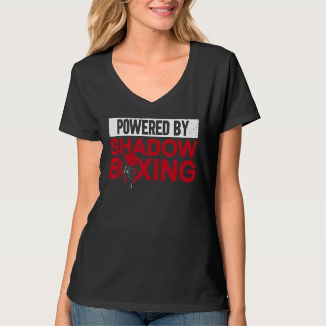 Powered By Shadow Boxing  Shadow Boxing Boxer Boxi T-Shirt (Front)