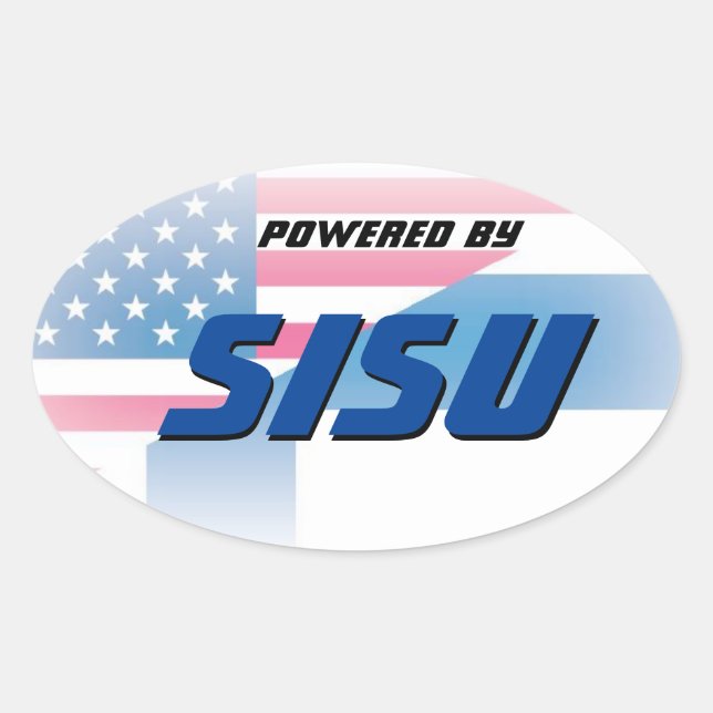Powered By Sisu Oval Sticker (Front)