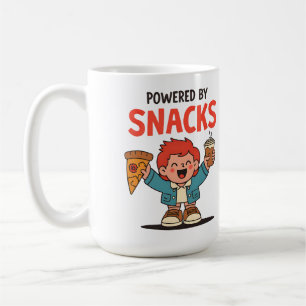 Powered by Snacks – Cute Cartoon Food Lover Design Coffee Mug