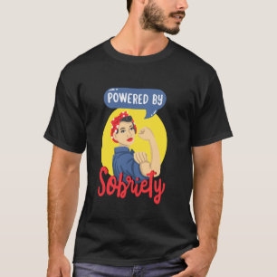 Powered By Sobriety Alcoholics Anonymous Sober AA T-Shirt