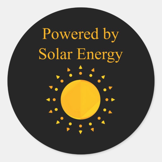 Powered By Solar Energy Classic Round Sticker (Front)