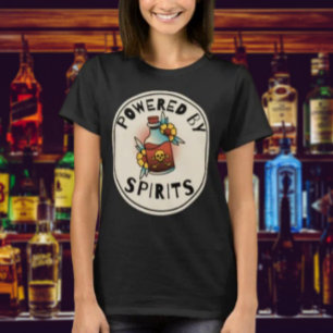 Powered By Spirits Skull Bottle T-Shirt