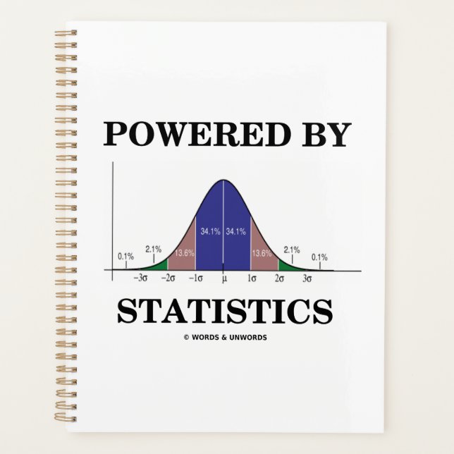 Powered By Statistics Bell Curve Stats Humour Planner (Front)