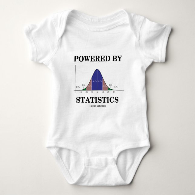 Powered By Statistics (Stats Humour) Baby Bodysuit (Front)