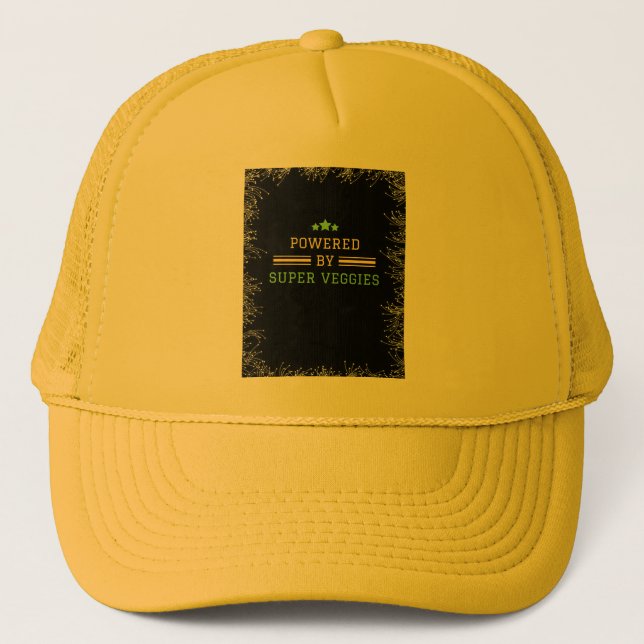 Powered By Super Veggies Trucker Hat (Front)