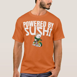 Powered by Sushi Raw Fish Foodie Biker T-Shirt