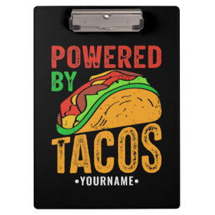 Powered By Tacos Mexican Food Lover Clipboard