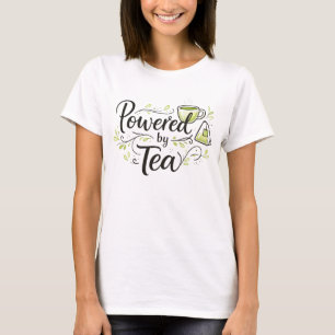 Powered By Tea Cute Teacup Tea Bag Illustration T-Shirt
