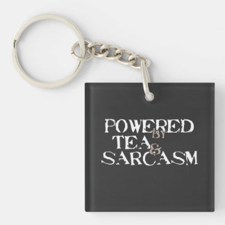 Powered by Tea & Sarcasm Key Ring