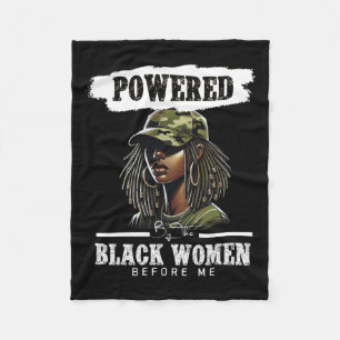 Powered By The Black Women Before Me Black History Fleece Blanket