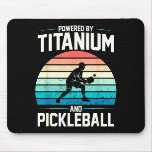 Powered by titanium pickleball funny knee hip mouse mat